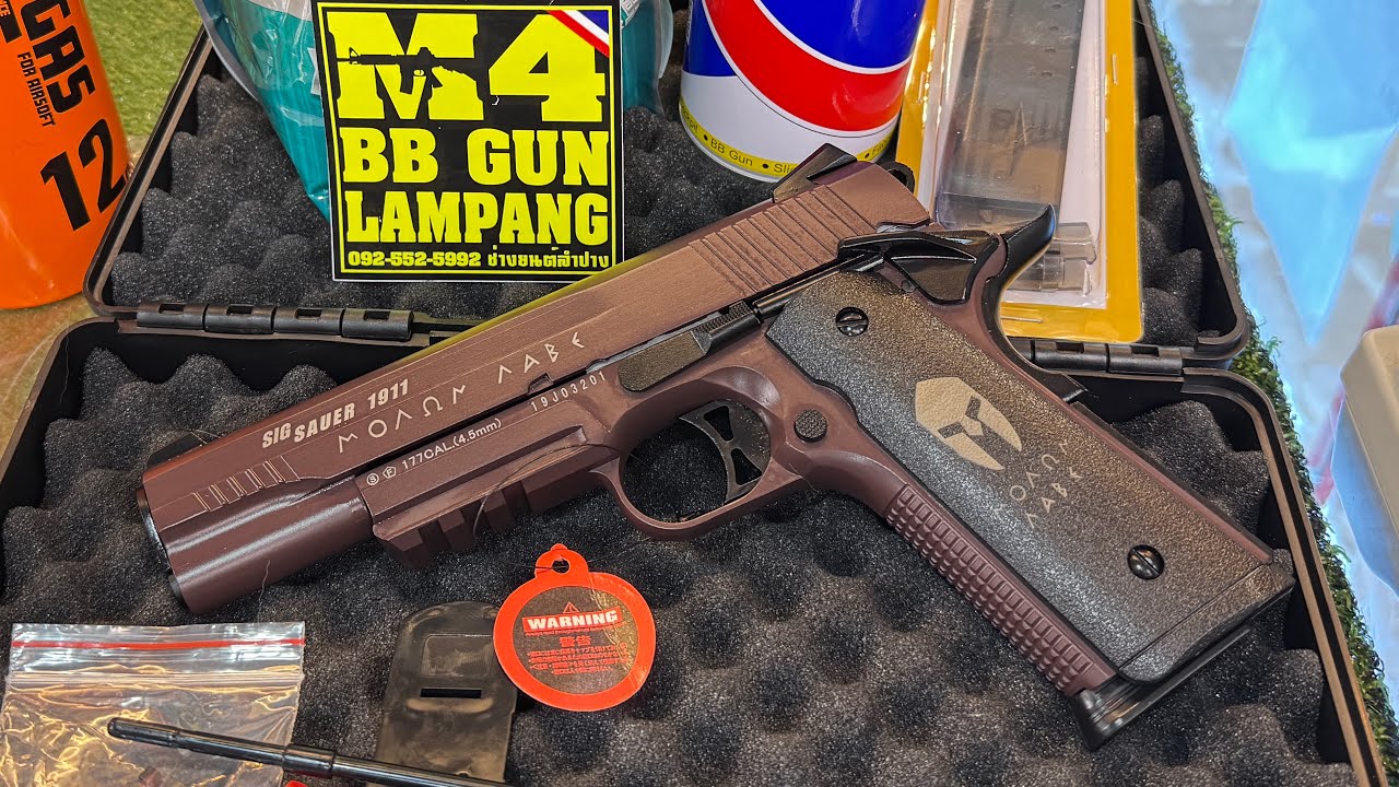 DB785 Spartan โมเดล Sig Sauer1911 แต่งสวยๆจากค่าย DOUBLE BELLปืนบีบีกันอัดแก๊สงานคุณภาพดีราคาประหยัด