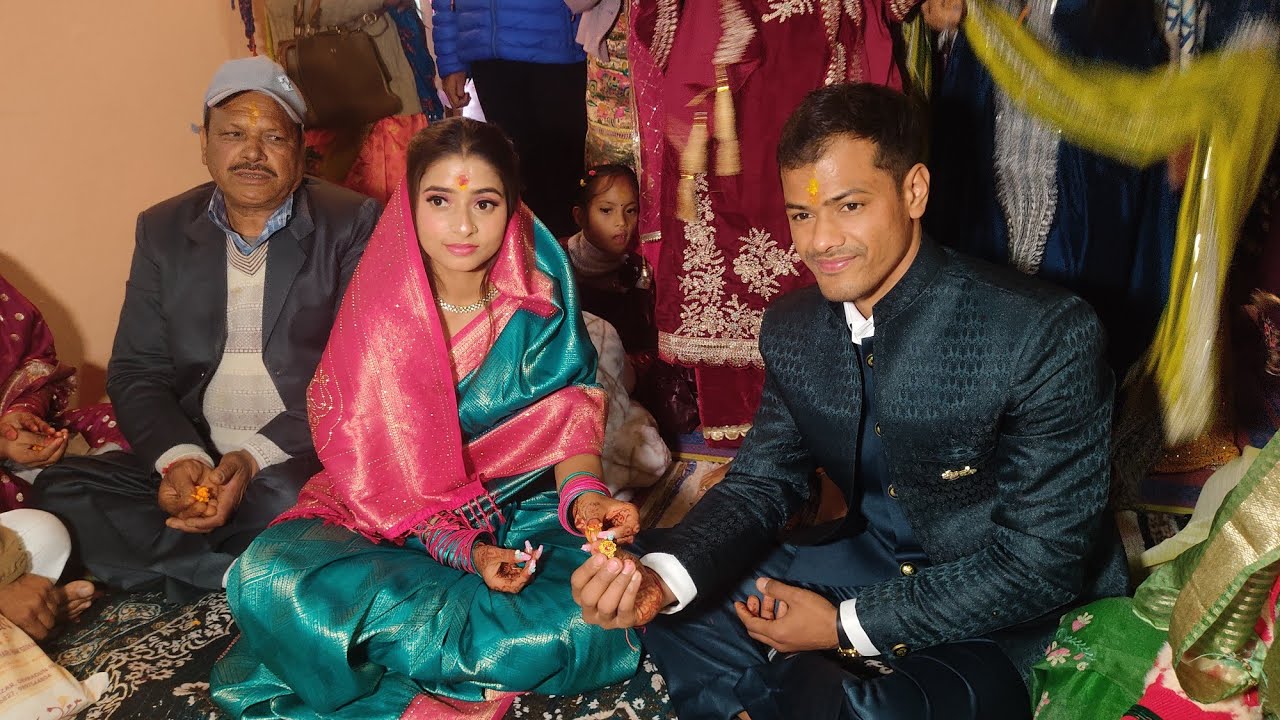 Ring ceremony// Gulshan ❤️ Anisha with बारिश #uttakhand #rudraprayag #gandhari 