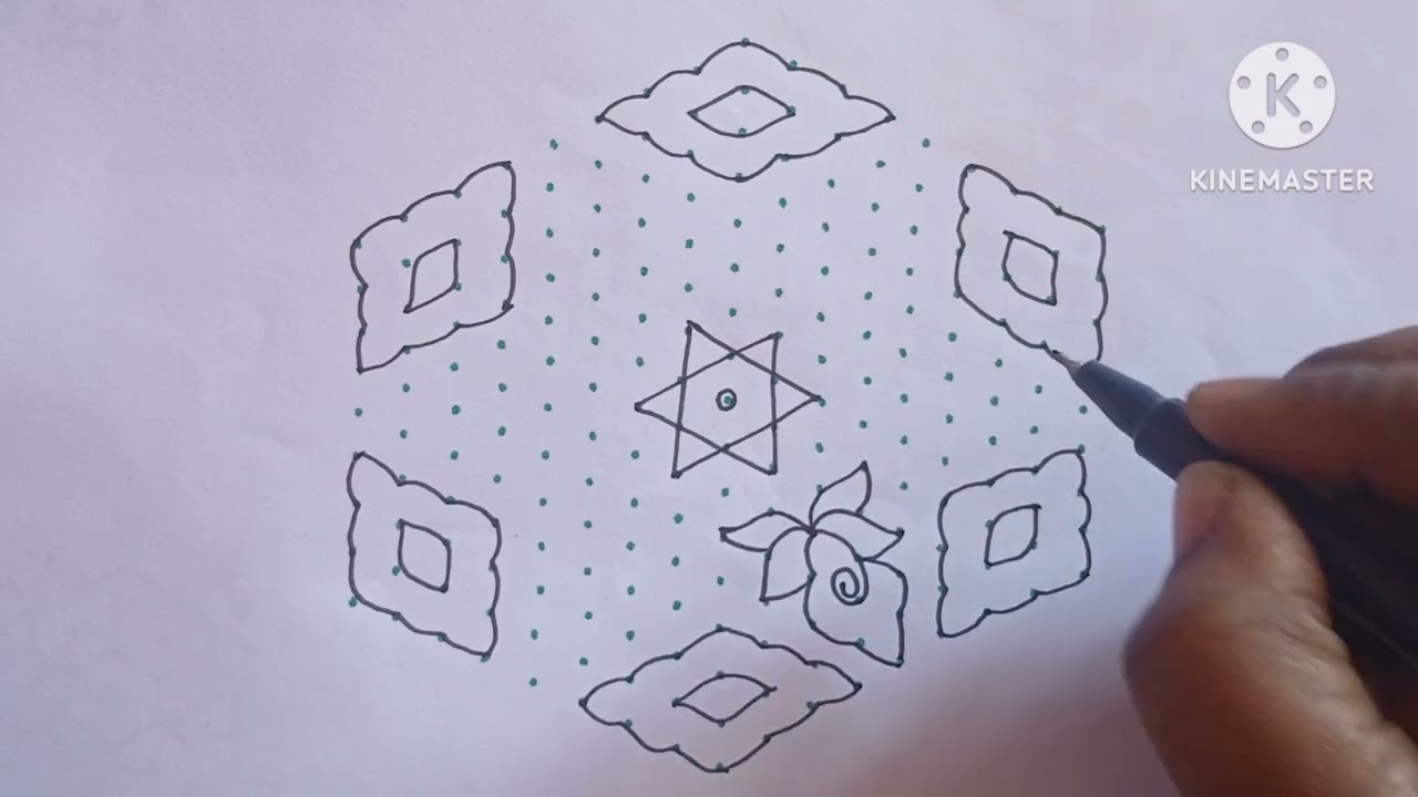 17*9 చుక్కలు అందమైన ముగ్గు #kolam #sararangolidesigns 