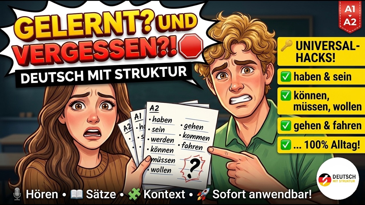 DEUTSCH LERNEN: Basisverben schnell lernen mit System