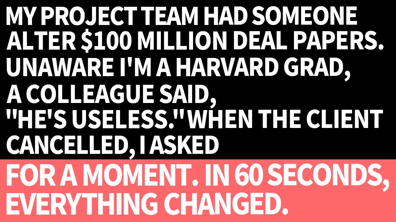 My project team had someone alter $100M deal papers. As a Harvard grad,I fixed it in 60 seconds.