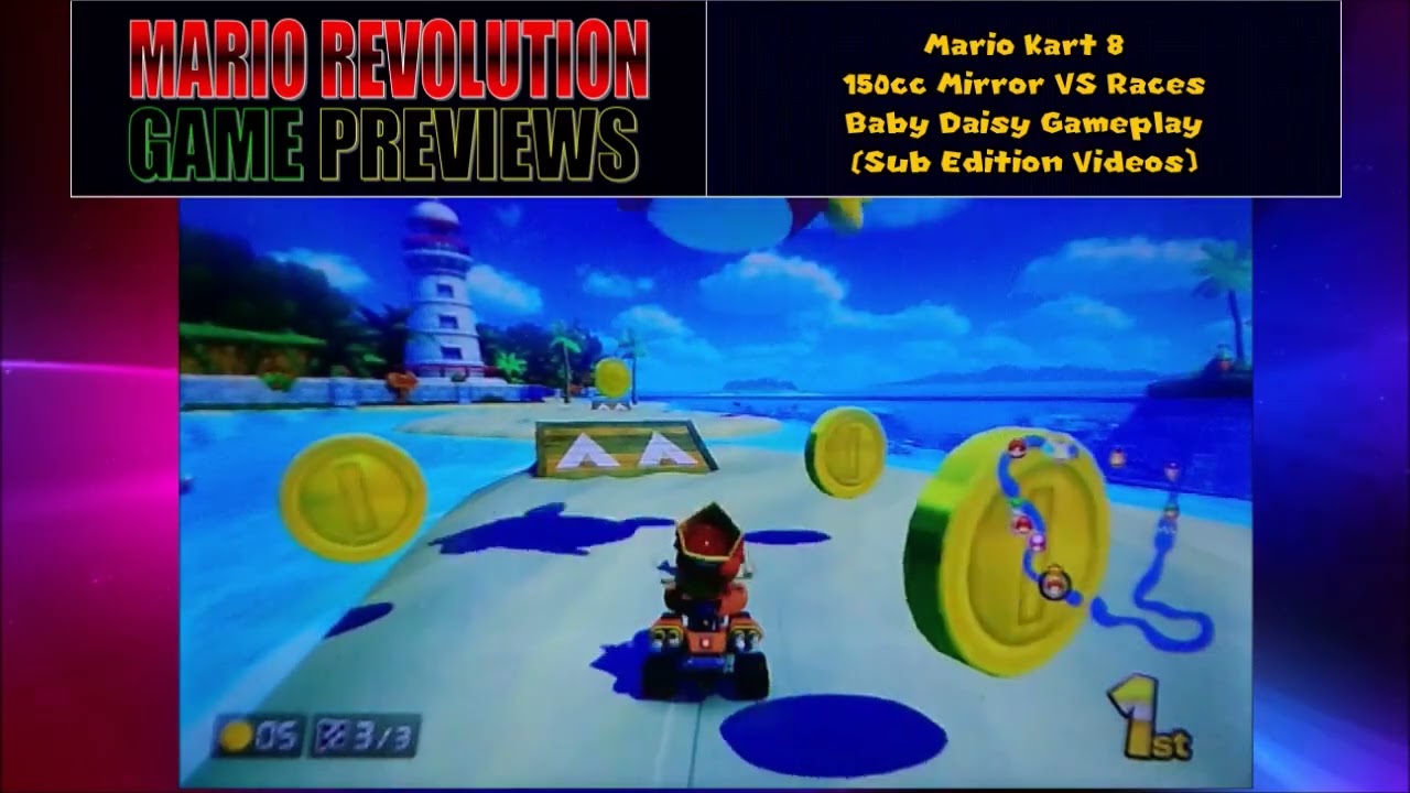 ChrisVortexx98 Game Video Previews: Mario Kart 8  Mirror VS Races Baby Daisy (Sub Edition Videos)