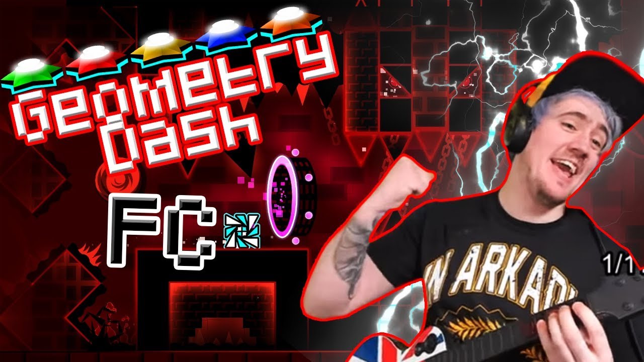 Geometry Dash + Guitar Hero = VERY WIGGLY FINGERS!!!