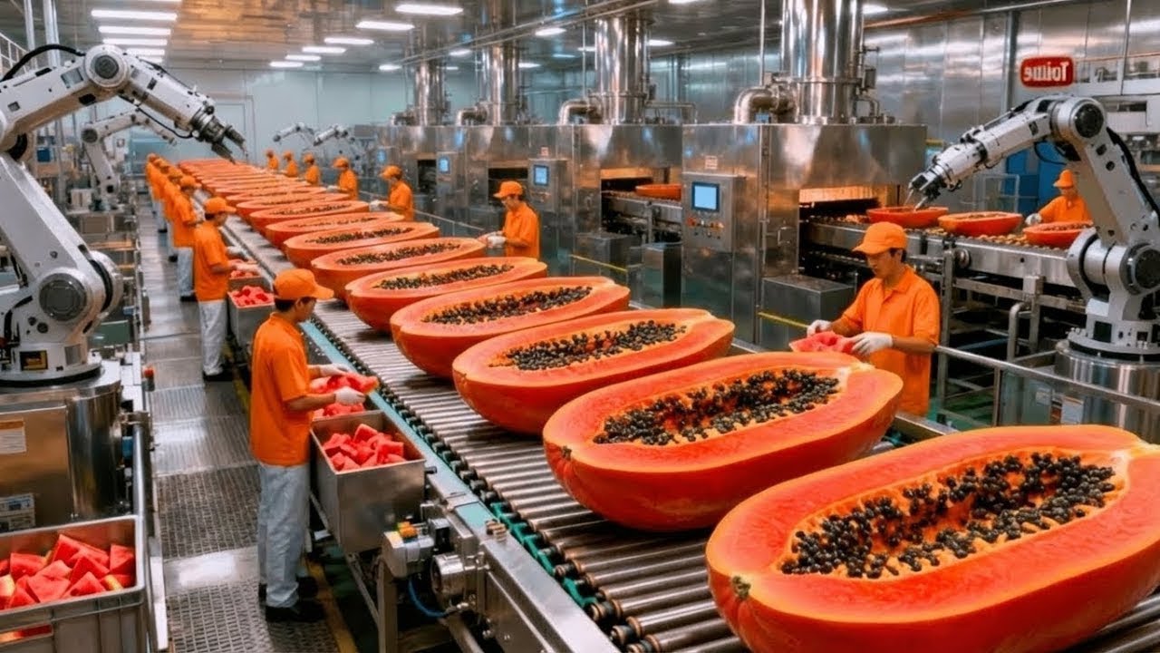 Inside a Modern Papaya Factory From Farm to Dessert (The Whole Process)
