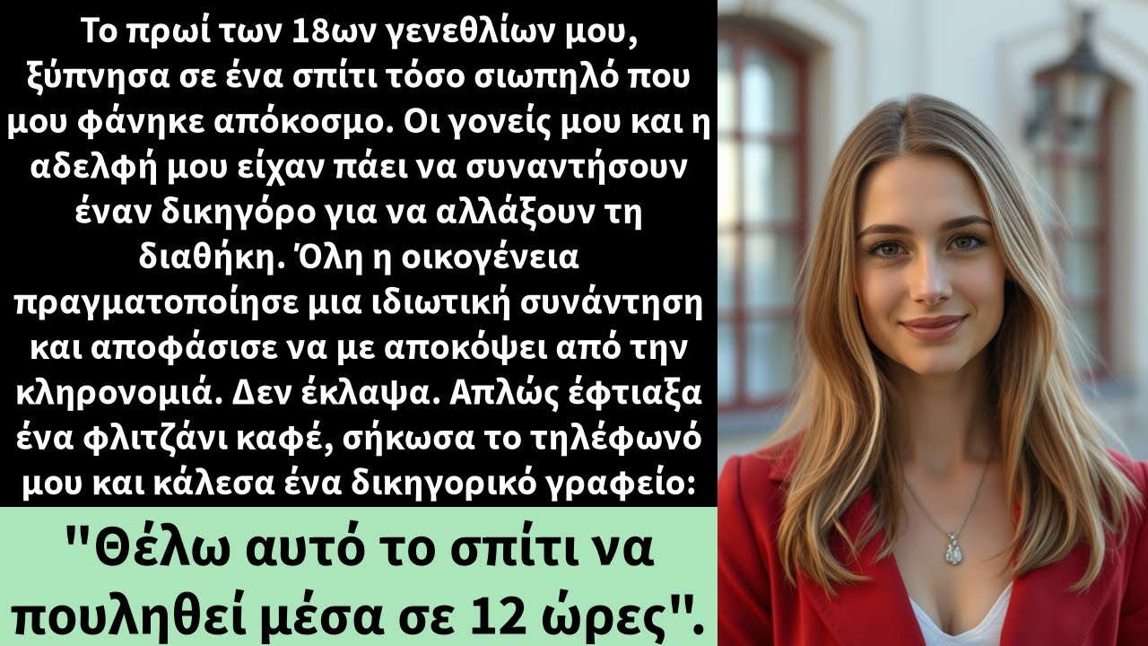 Το πρωί των 18ων γενεθλίων μου, ξύπνησα σε ένα σπίτι τόσο σιωπηλό που μου φάνηκε απόκοσμο.