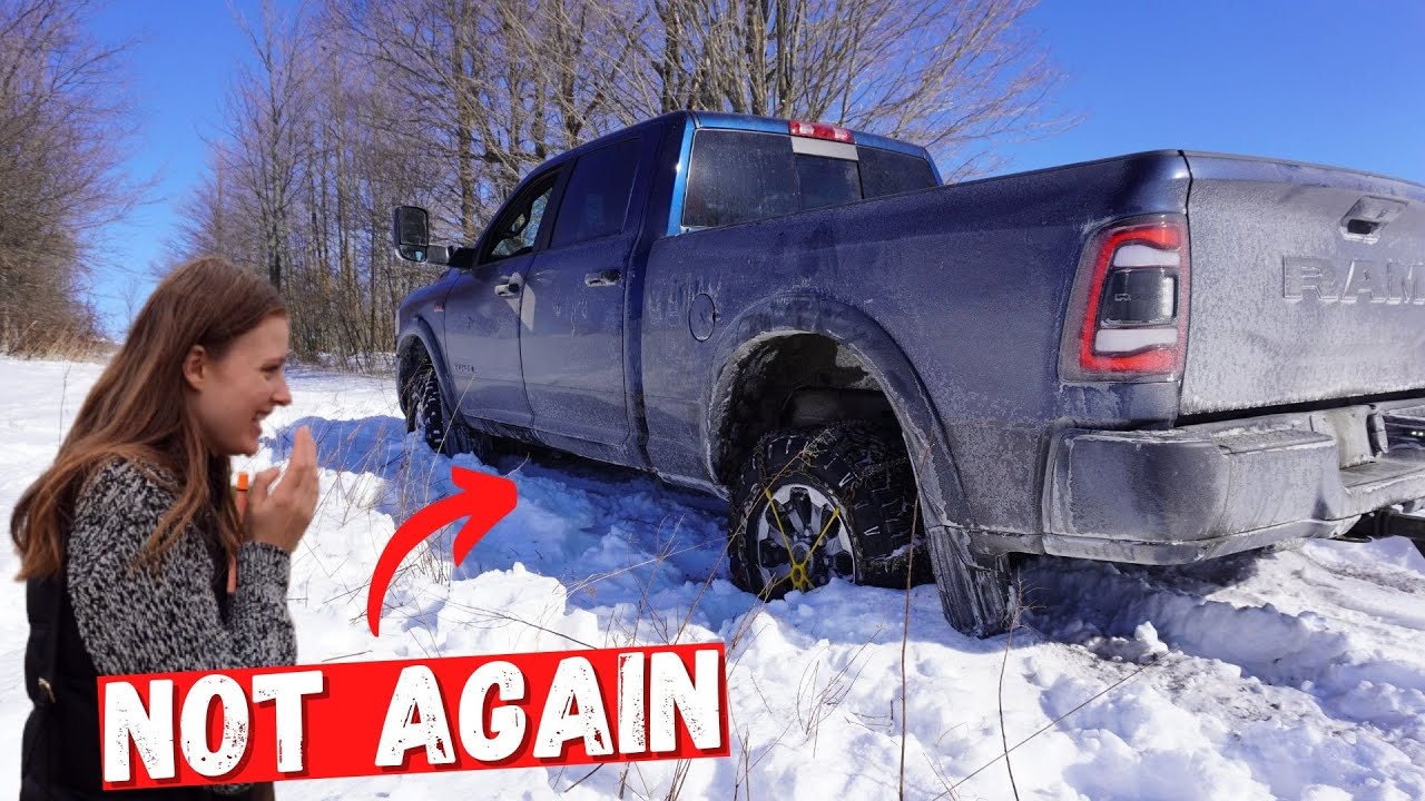 RAM 2500 Power Wagon Gets STUCK AGAIN | WARN 12,000 LBS WINCH To The Rescue!
