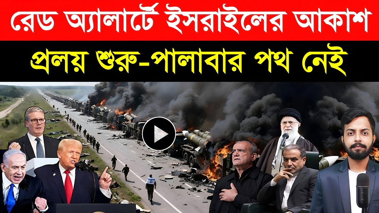 রেড অ্যালার্টে ই/সরাইলের আকাশ | প্র/লয় শুরু-পা/লাবার পথ নেই | ইরানকে আমেরিকার শেষ স/তর্কবার্তা