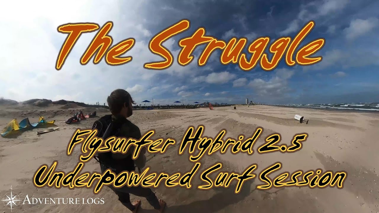 The Struggle - Flysurfer Hybrid 2.5 Underpowered Foil Session in the Surf