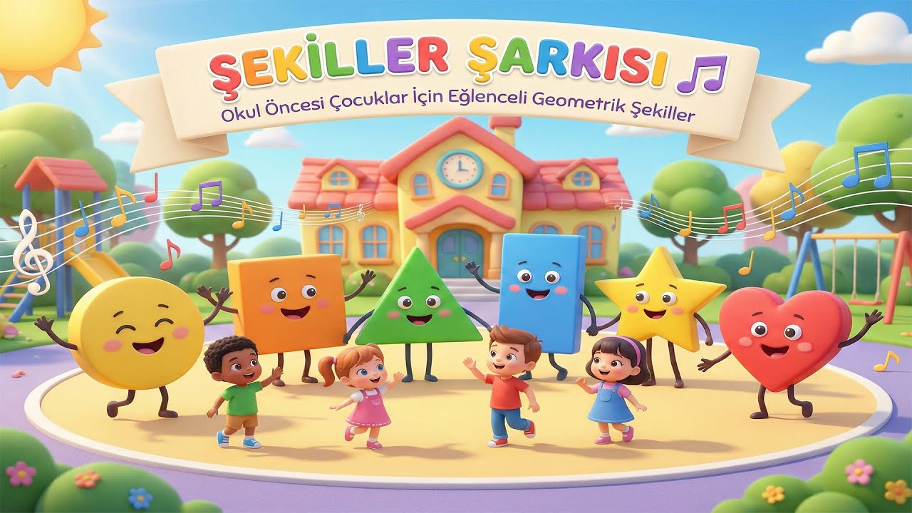 Şekiller Şarkısı 🎵 Okul Öncesi Çocuklar İçin Eğlenceli Geometrik Şekiller