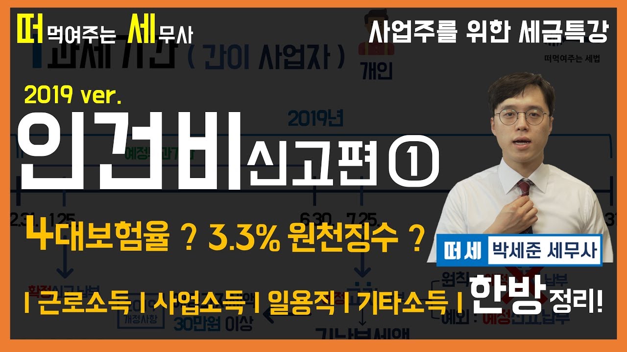 [사업주를 위한 세금특강] #인건비신고편 -근로소득자(4대보험료), 사업소득자(프리랜서), 일용직, 기타소득자 신고편-(떠먹여주는 세무사)