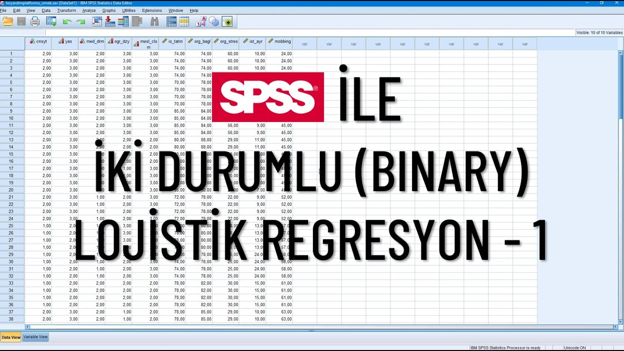 SPSS İle İki Durumlu (Binary) Lojistik Regresyon - 1
