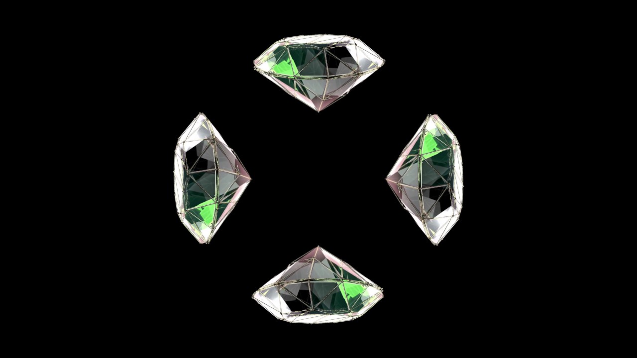 Diamond moving | HOLHO 3D Hologram 4faces pyramid