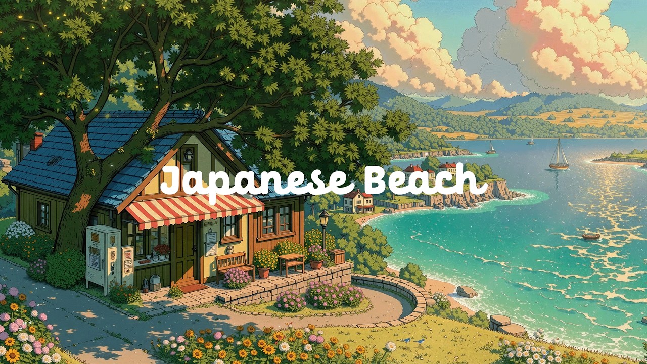 Japanese Beach 🌤️ Summer Lofi at Balcony Ocean 🌊 Morning Vibe & Lofi Hip Hop to Calm, Stress Relief