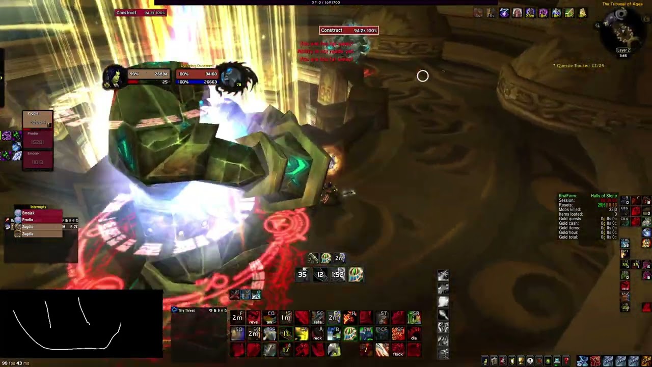 Warrior Halls of Stone boosting ~950k xph with heirlooms and ~500gph