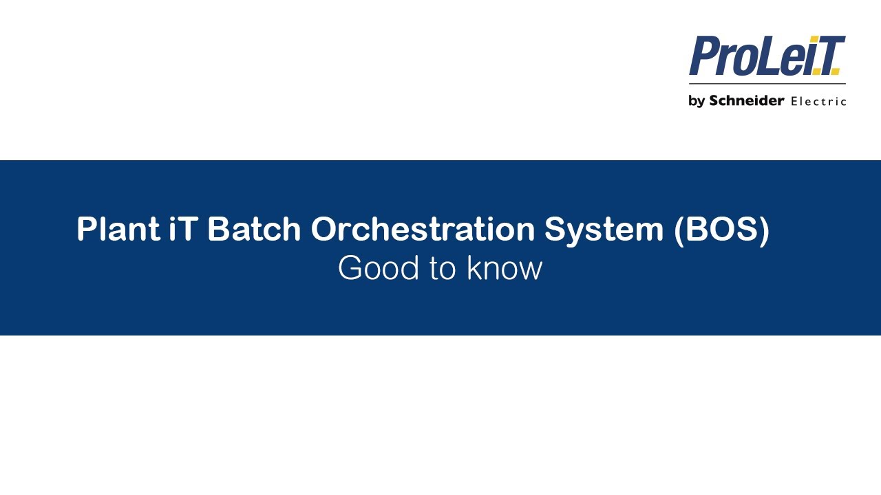 ProLeiT - Good to know - Plant iT Batch Orchestration System (BOS) - Adapt running batch ...