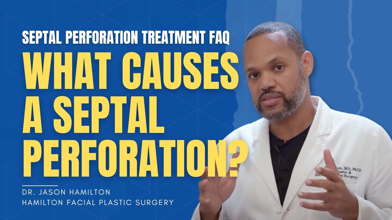 What causes a septal perforation?