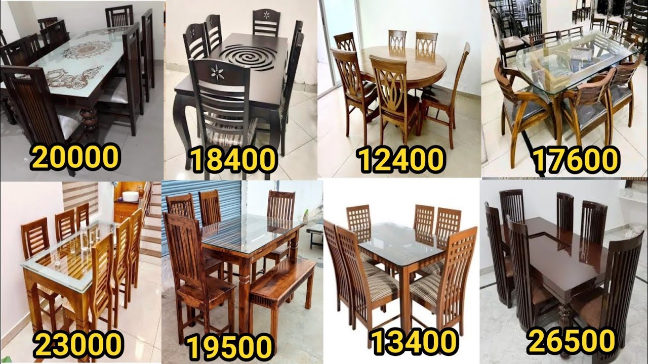 Dining table design wooden|Dining table marble top price|Wooden dining table design with price