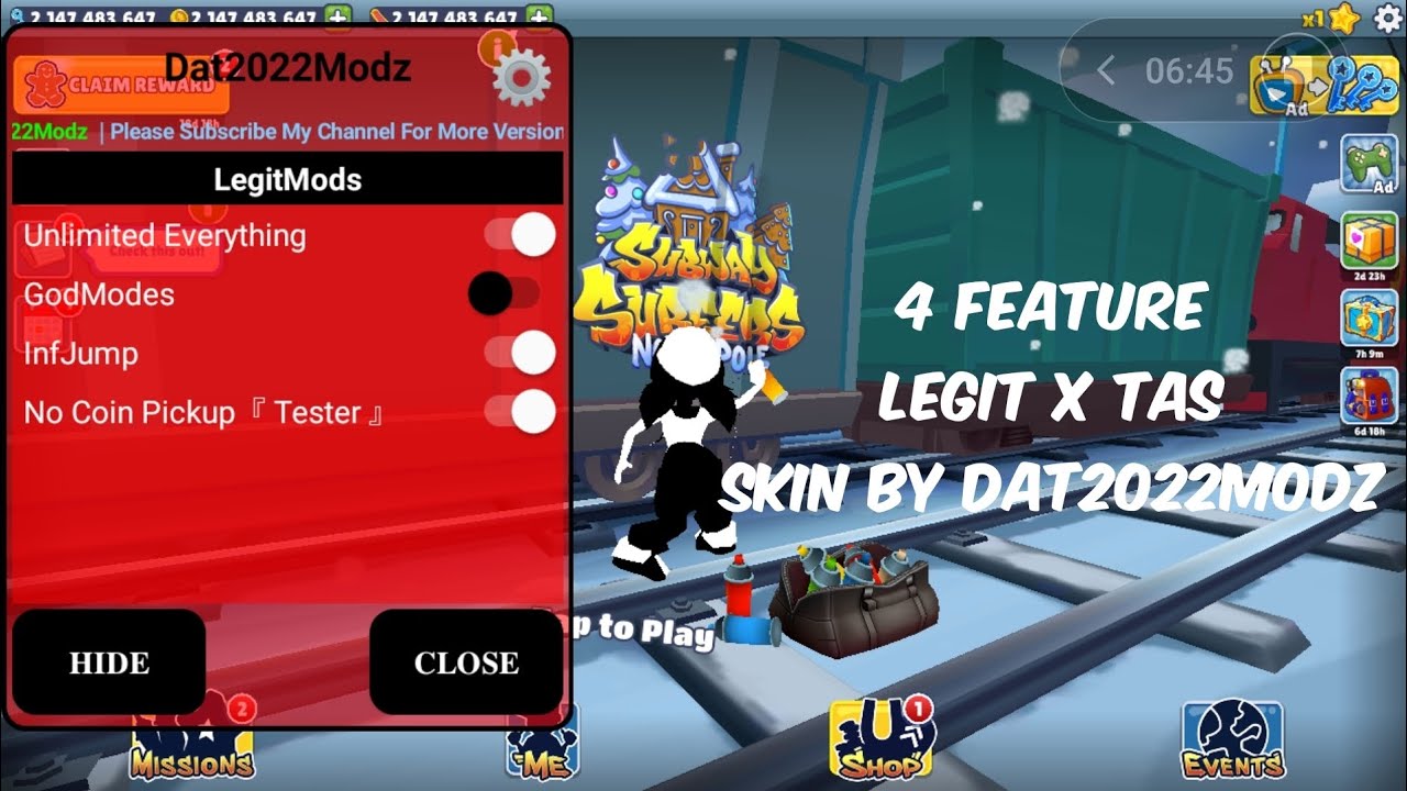 Subway Surf Mod Menu 3.22.2 Legit Mod Best For Tas By Dat2022Modz