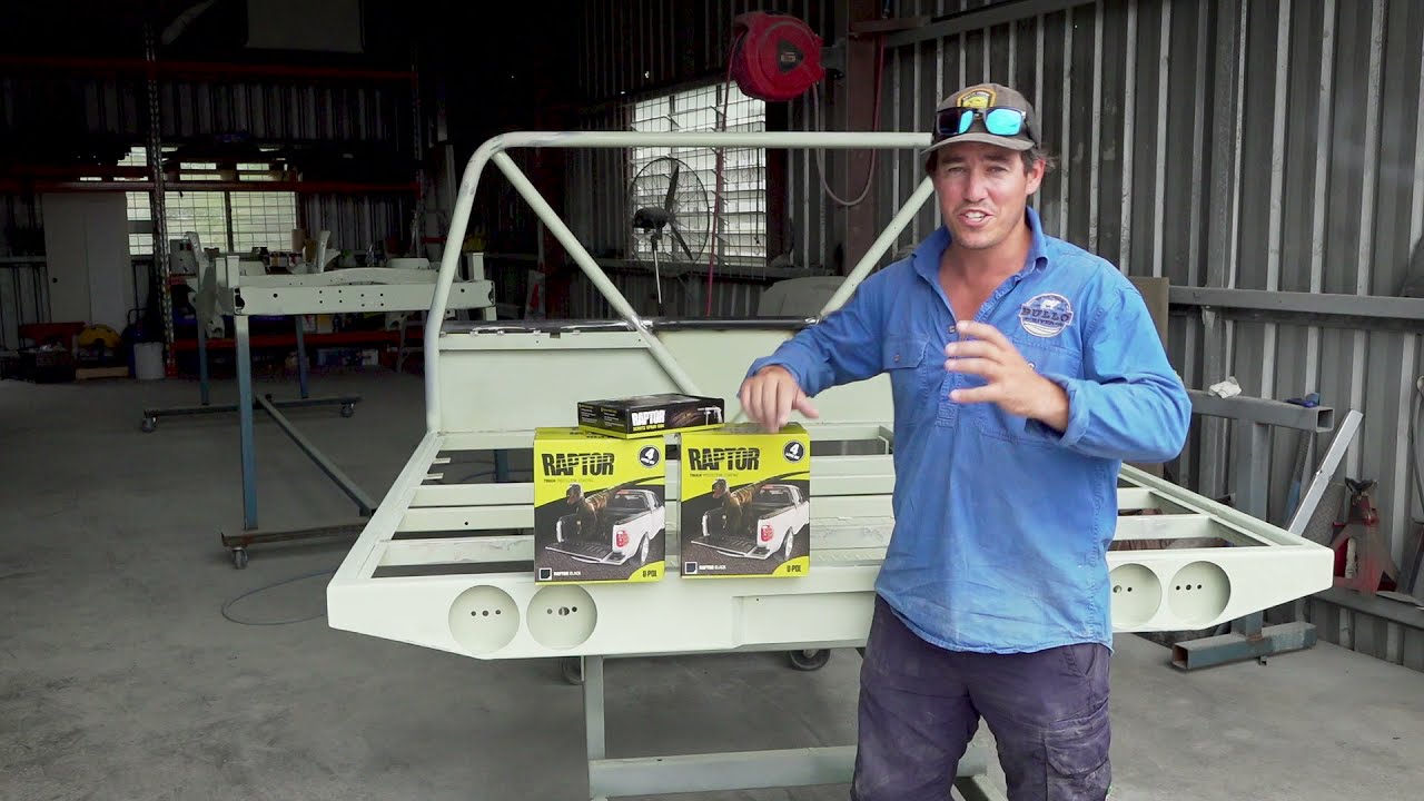 RAPTOR Protective Coating Applied to LandCruiser Tray and Chassis