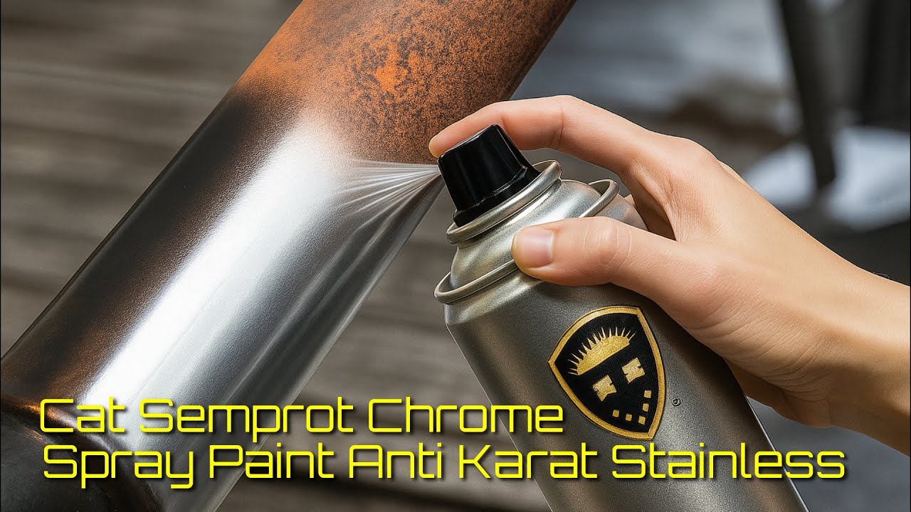 Cat Semprot Chrome Anti Karat &ndash; Warna Stainless Mengkilap Metallic Paint No Rust!