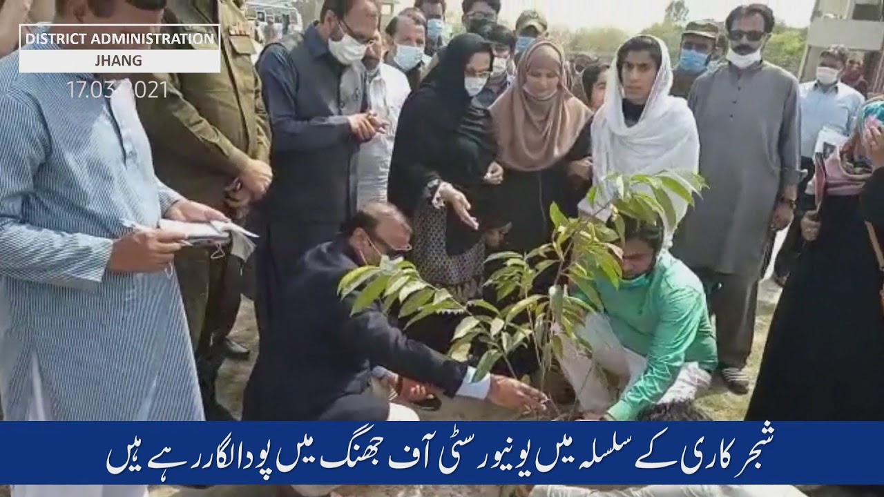 DC Jhang Fayaz Mohal Planting a tree at University of Jhang