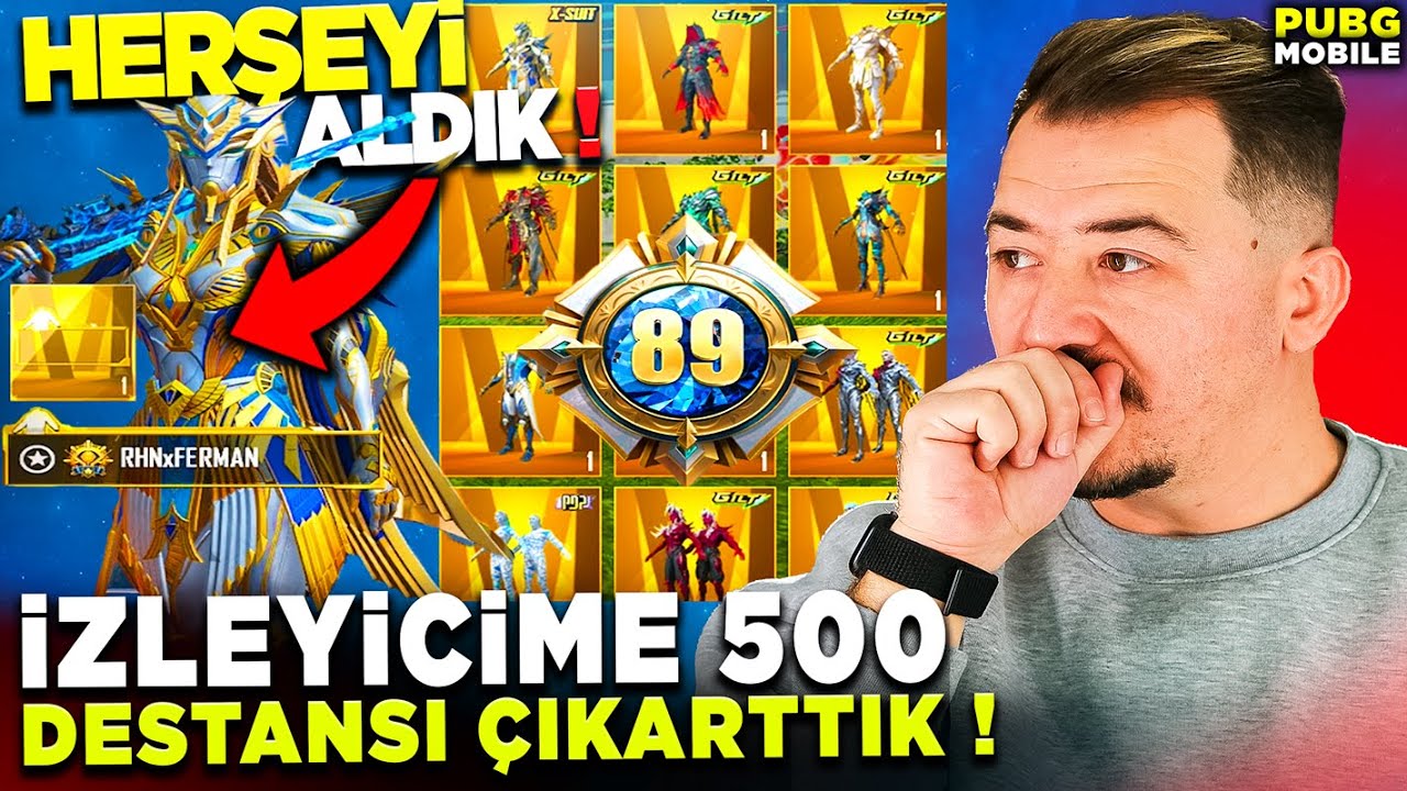 İZLEYİCİME 500 DESTANSI &Ccedil;IKARTTIK 😱 94.000 UC HARCADIK 😎 Pubg Mobile