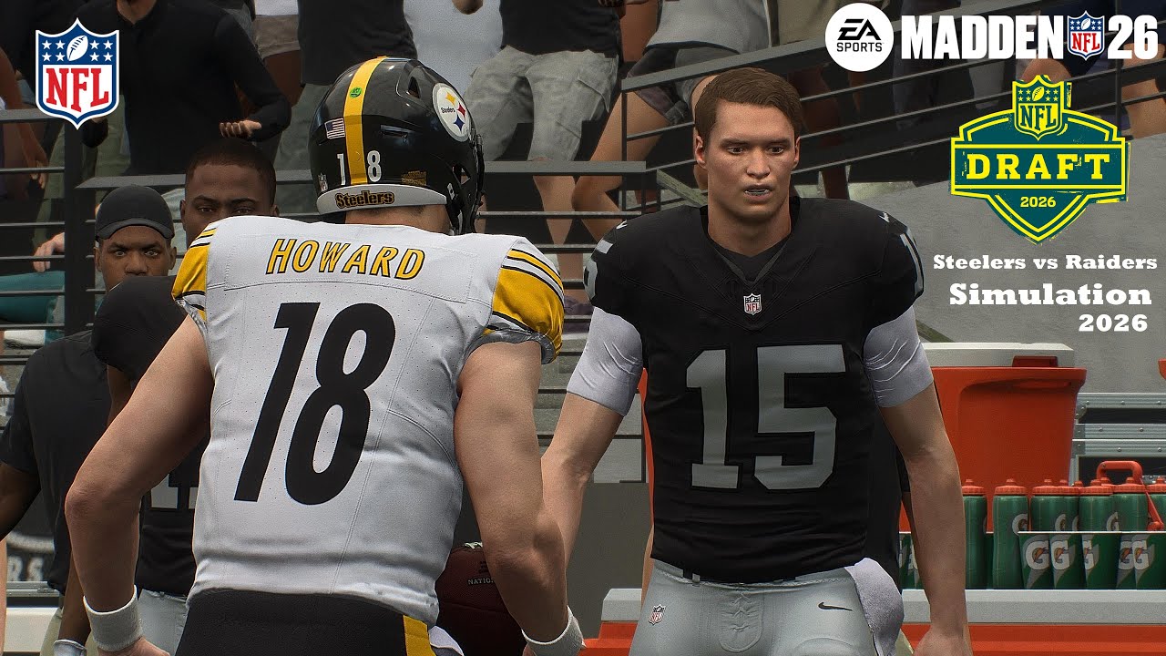 Madden 26 Carnell Tate Steelers vs Fernando Mendoza Raiders Sim NFL DRAFT EARLY 2026 Game Play