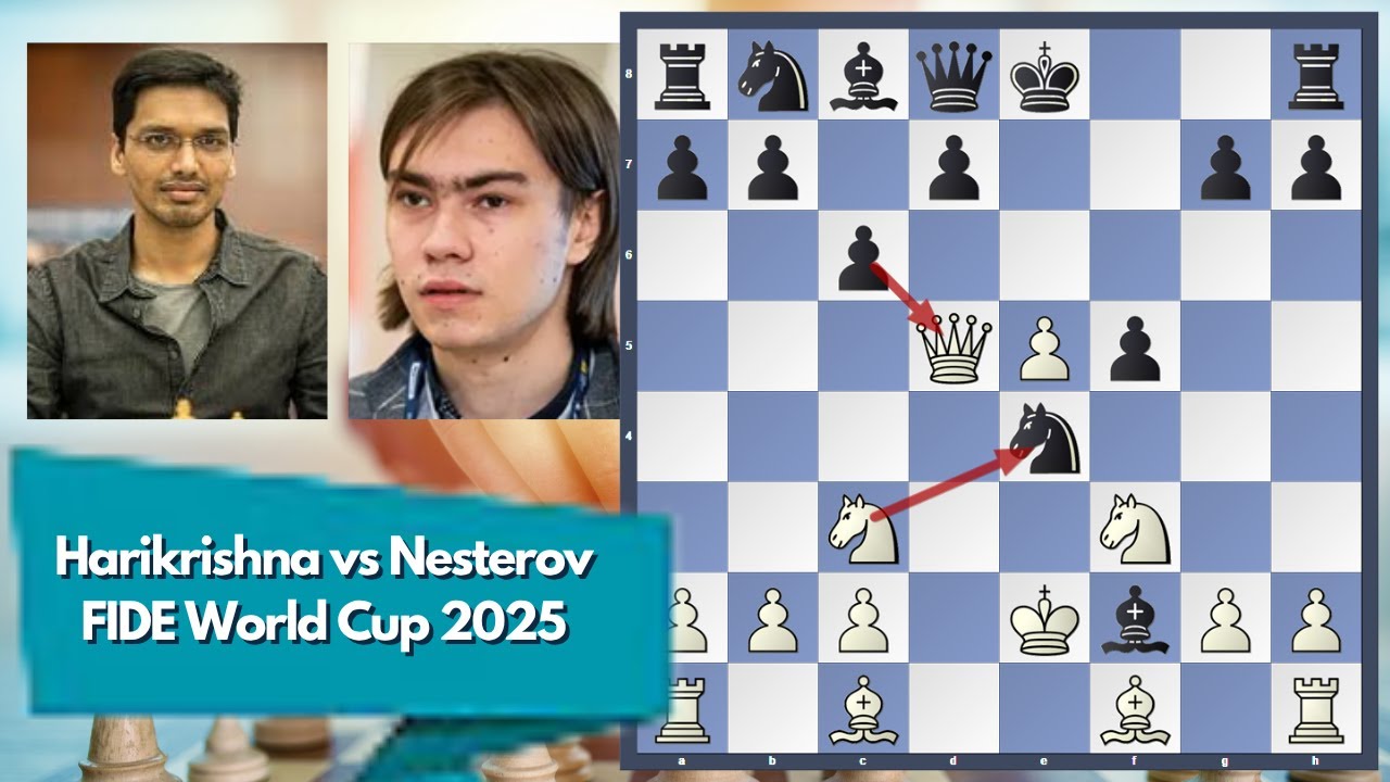 Amazing Queen Sac by Harikrishna against Nesterov at FIDE World Cup 2025