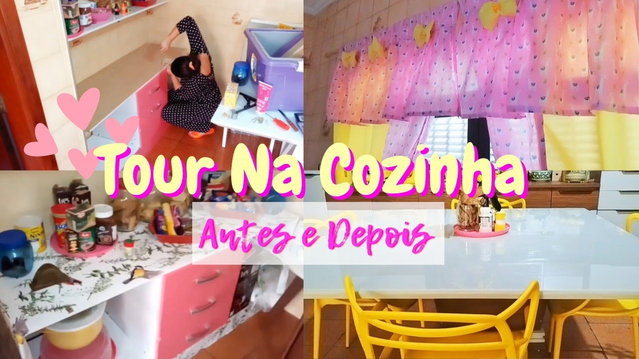 TOUR NA MINHA COZINHA  FOFA ANTES E DEPOIS DA TRANSFORMAÇÃO