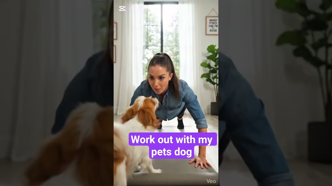 Working out was the plan,But my dog had other ideas 😂🐶