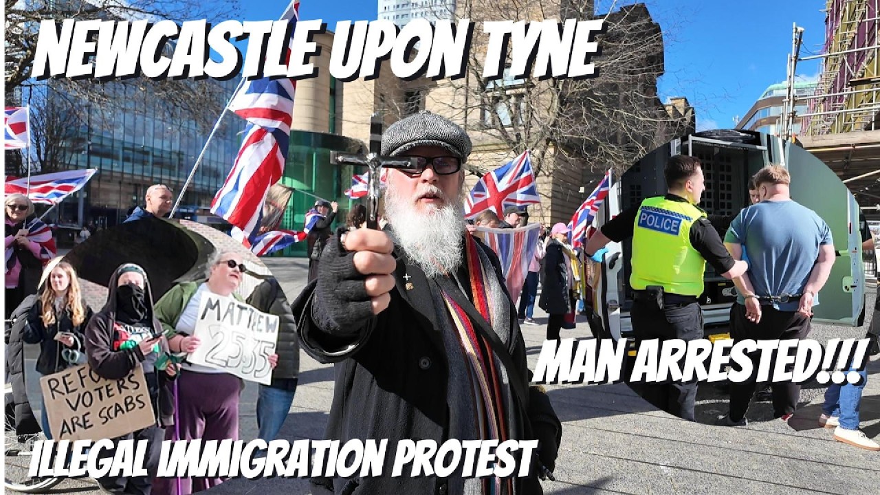 Ньюкасл-апон-Тайн - Протест в отеле для мигрантов - Разгневанный левый выдвигает гнусные обвинени...