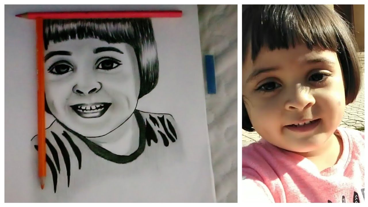 رسمت ابنة الجميلة هجار الشريف #hajar# #chrif#