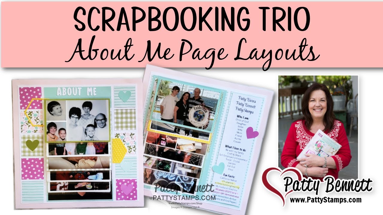 About Me Scrapbook Page Layouts - Stampin' Up! Meant to Bee kit