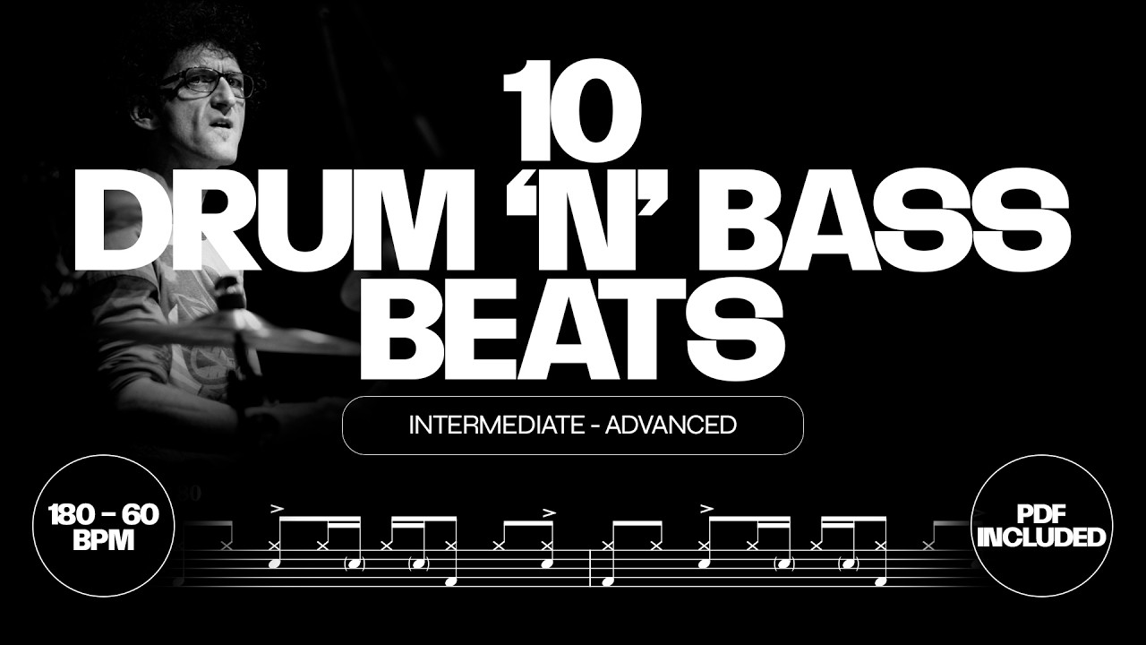 10 Drum and Bass Beats | Intermediate / Advanced | DnB Patterns with Sheet Music