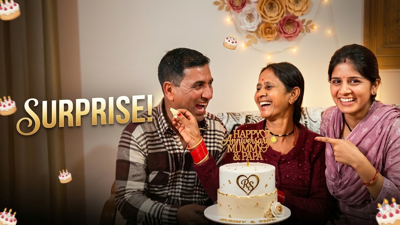 Mummy Papa को Anniversary Surprise 🎂 | Special Reaction | Parents Special | Darshu Joshi Vlogs