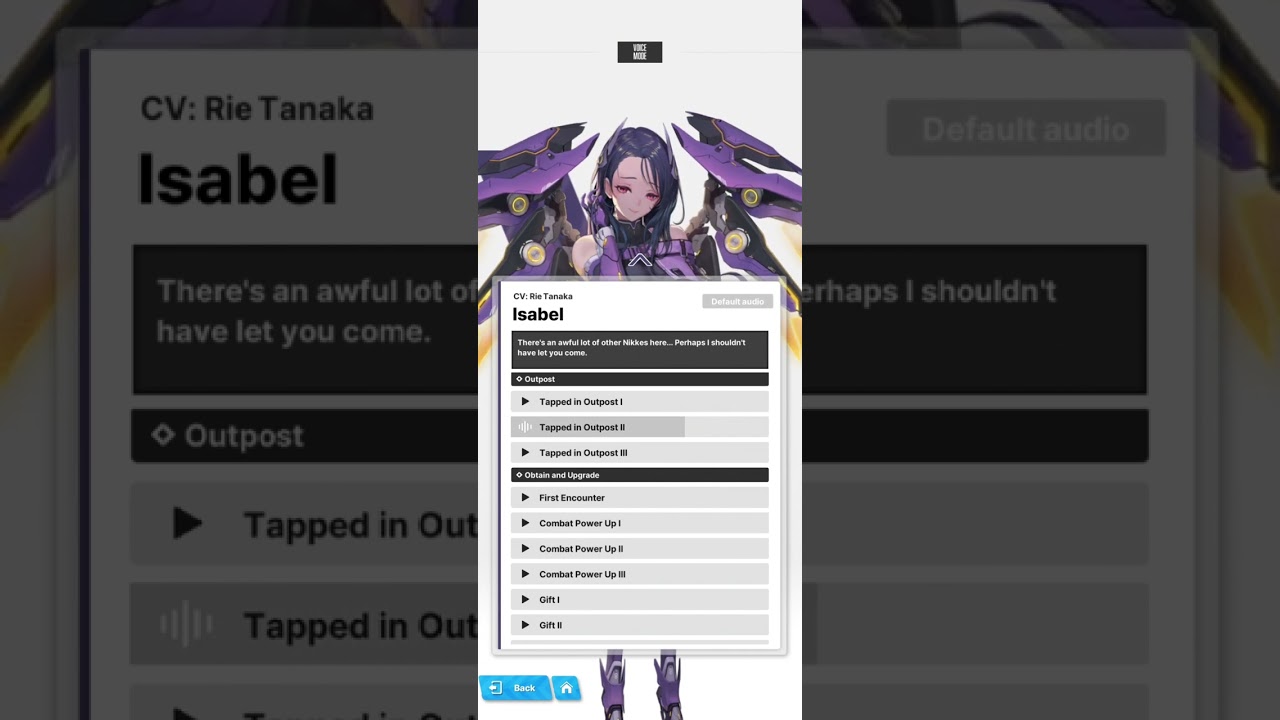 GODDESS OF VICTORY: NIKKE: Isabel Voicelines (Japanese)