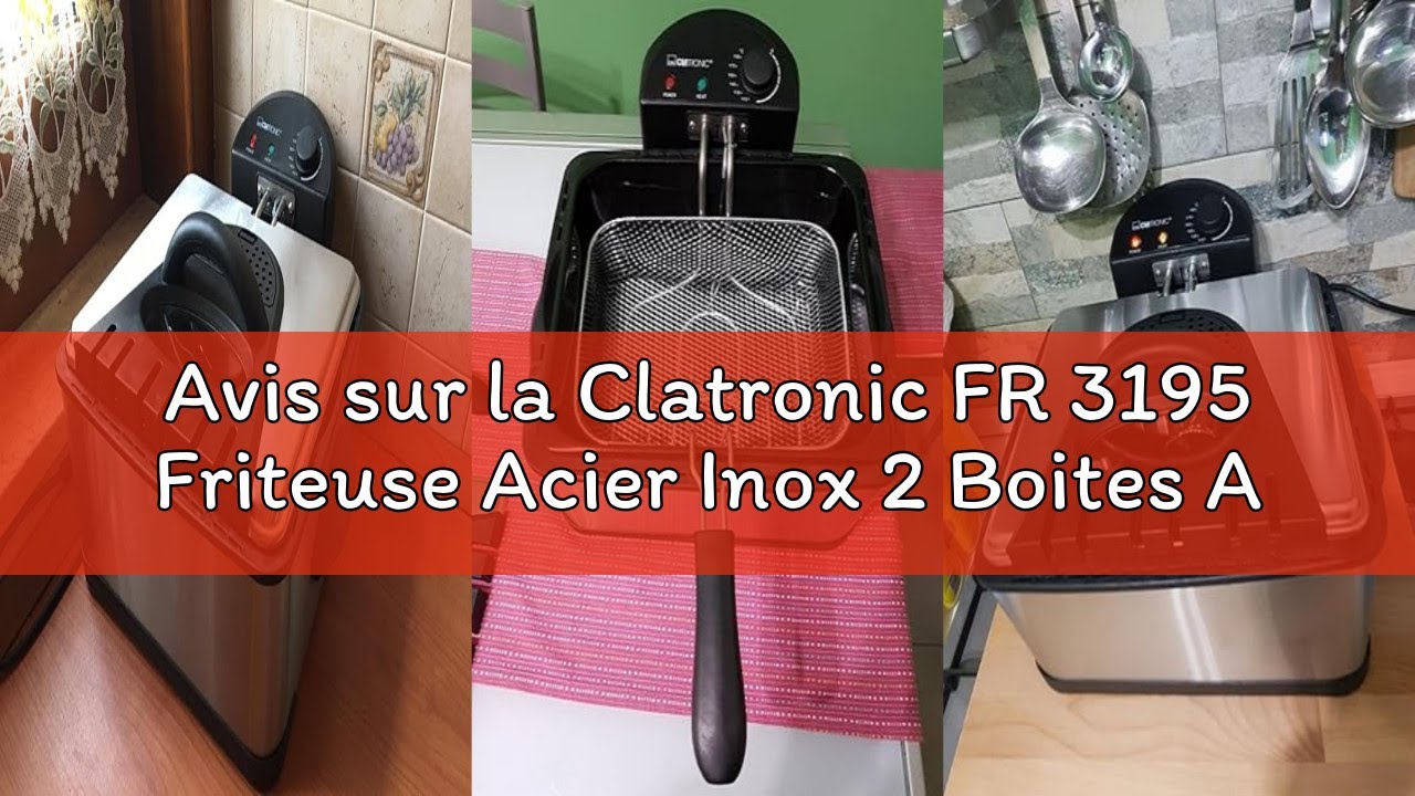 Avis sur la Clatronic FR 3195 Friteuse Acier Inox 2 Boites Amovible 4 L 2000 W, Métal