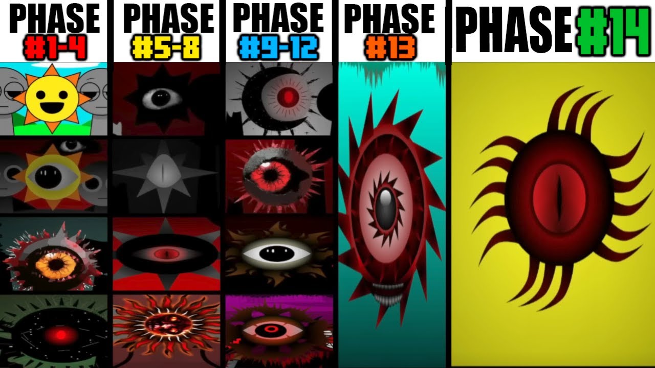 Phase1 VS Phase2 VS Phase 3-4 VS Phase 5 VS Phase 6 VS Phase 7-14 in Incredibox Sprunki!!
