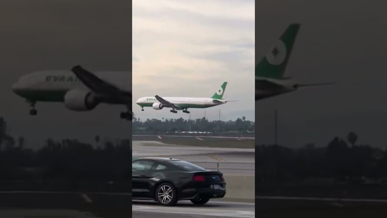LAX Plane Spotting Landing Eva Air 777-300ER