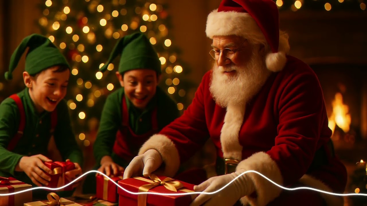 Magical Christmas Music – Fireplace, Snow & Lights