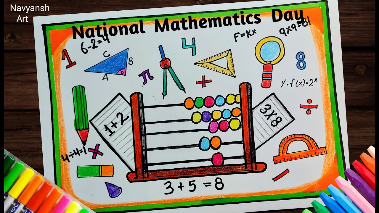 National Mathematics Day drawing / How to draw National Mathematics Day drawing easy, 22 Dec.