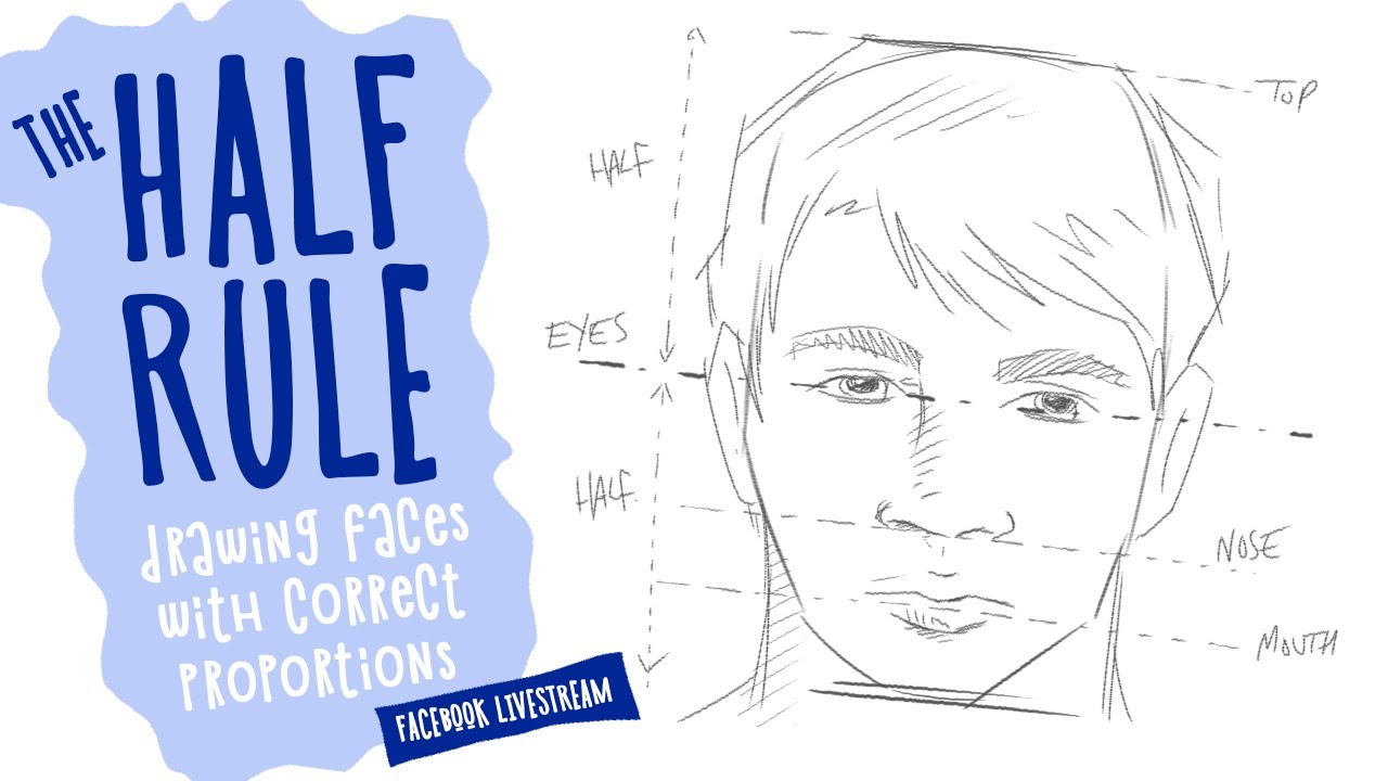 How to Draw Faces with the Correct Proportions Using the Half Rule