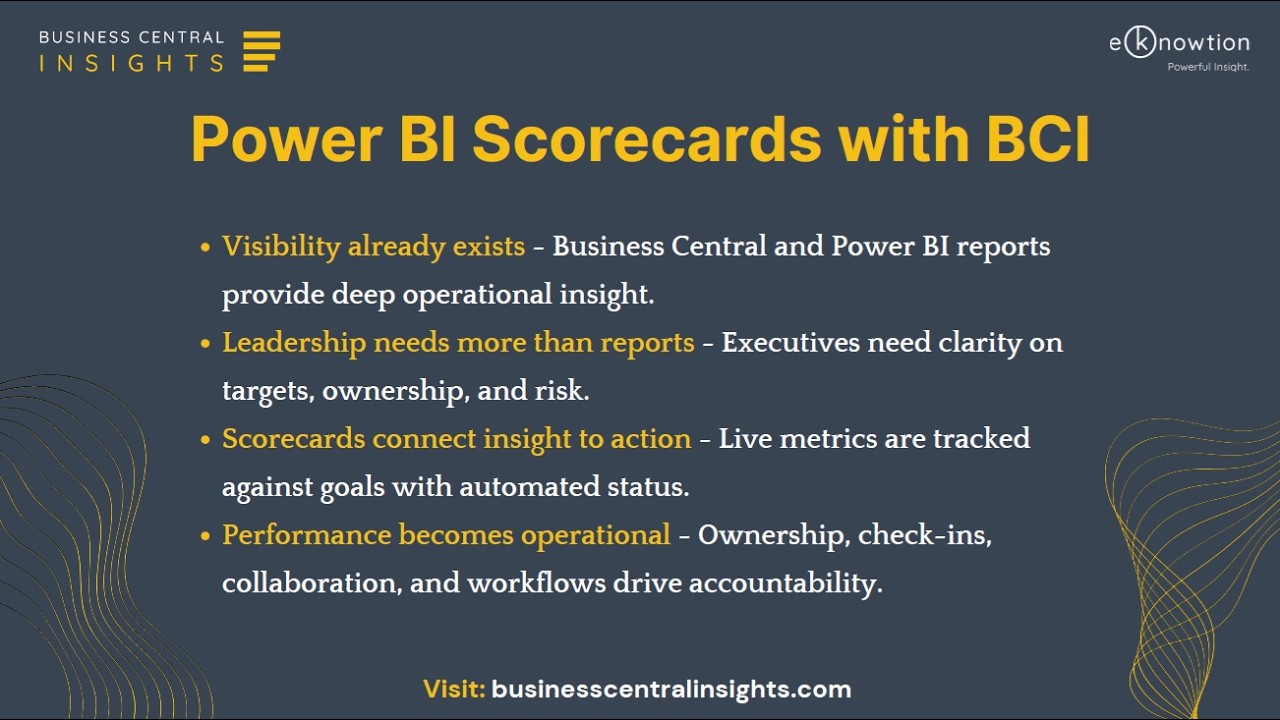 Power BI Scorecards with Business Central Insights
