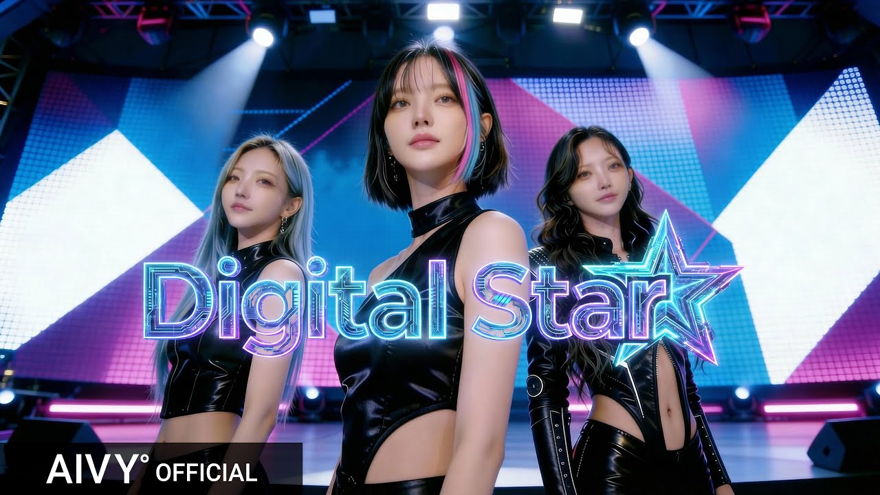 AIVY° – Digital Star (Официальное лирик-видео | 7-й сингл) K-POP / AI Music MV
