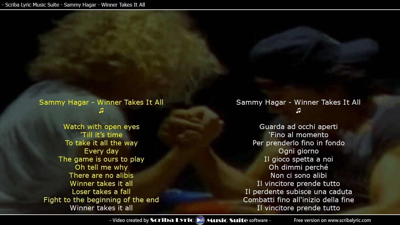 Sammy Hagar - Winner Takes It All - lyrics testo e traduzione italiana