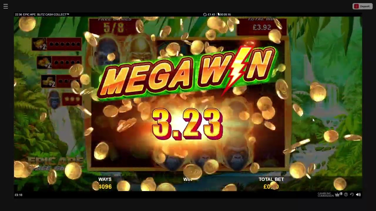 100 Spins & Epic Ape Bonus in Epic Ape Blitz Cash Collect 10p stake