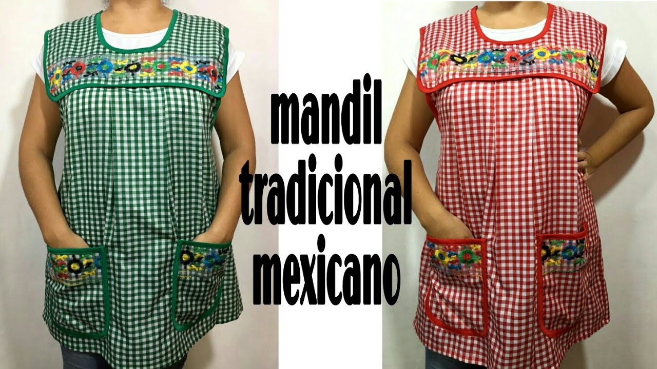 Como hacer un delantal o mandil tradicional mexicano/paso a paso/FÁCIL!!!/Lazy Modas