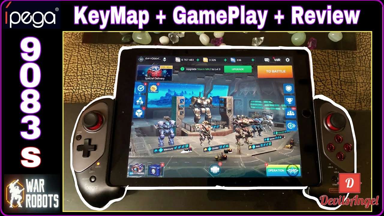Игровой контроллер iPega 9083S Bluetooth, раскладка клавиш + игровой процесс (War Robots PUBG) и ...