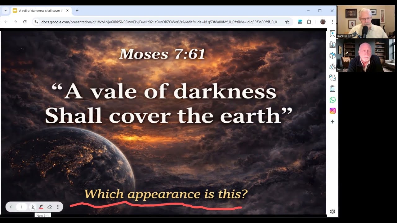 A vail of darkness shall cover the earth