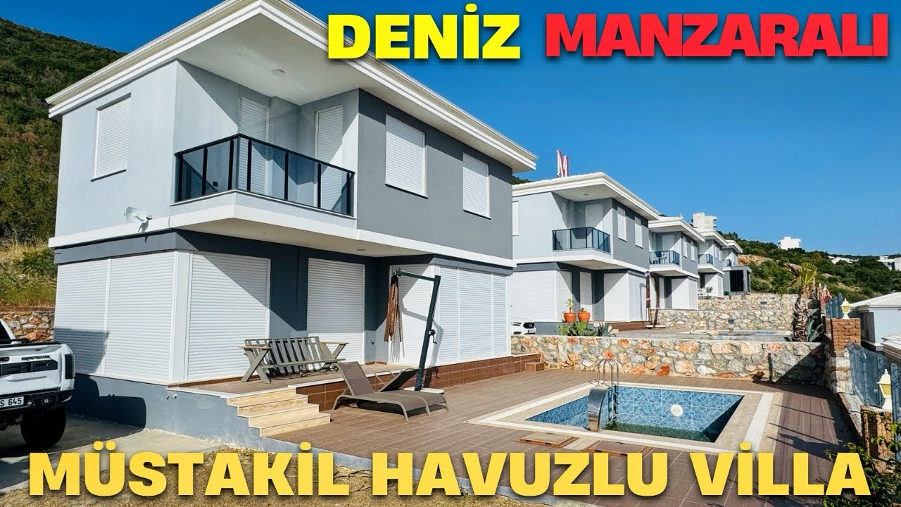 DİDİM AKBÜK’TE DENİZ MANZARALI EŞYALI MÜSTAKİL HAVUZLU VİLLA #villaturu #satılıkvilla #müstakilvilla